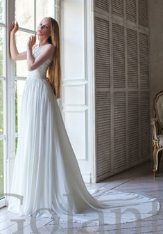 Свадебное платье Анюта-С62321. А-силуэт, длинное со шлейфом.