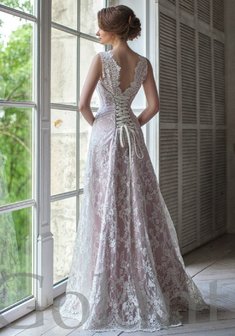 Свадебное платье Афродита-С62325. А-силуэт, длинное без шлейфа.