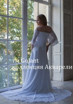 Свадебное платье Елена-С62334. А-силуэт, длинное со шлейфом.