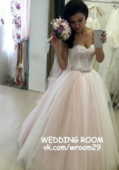 Свадебное платье ДС Ассоль-С62447. А-силуэт, длинное без шлейфа.